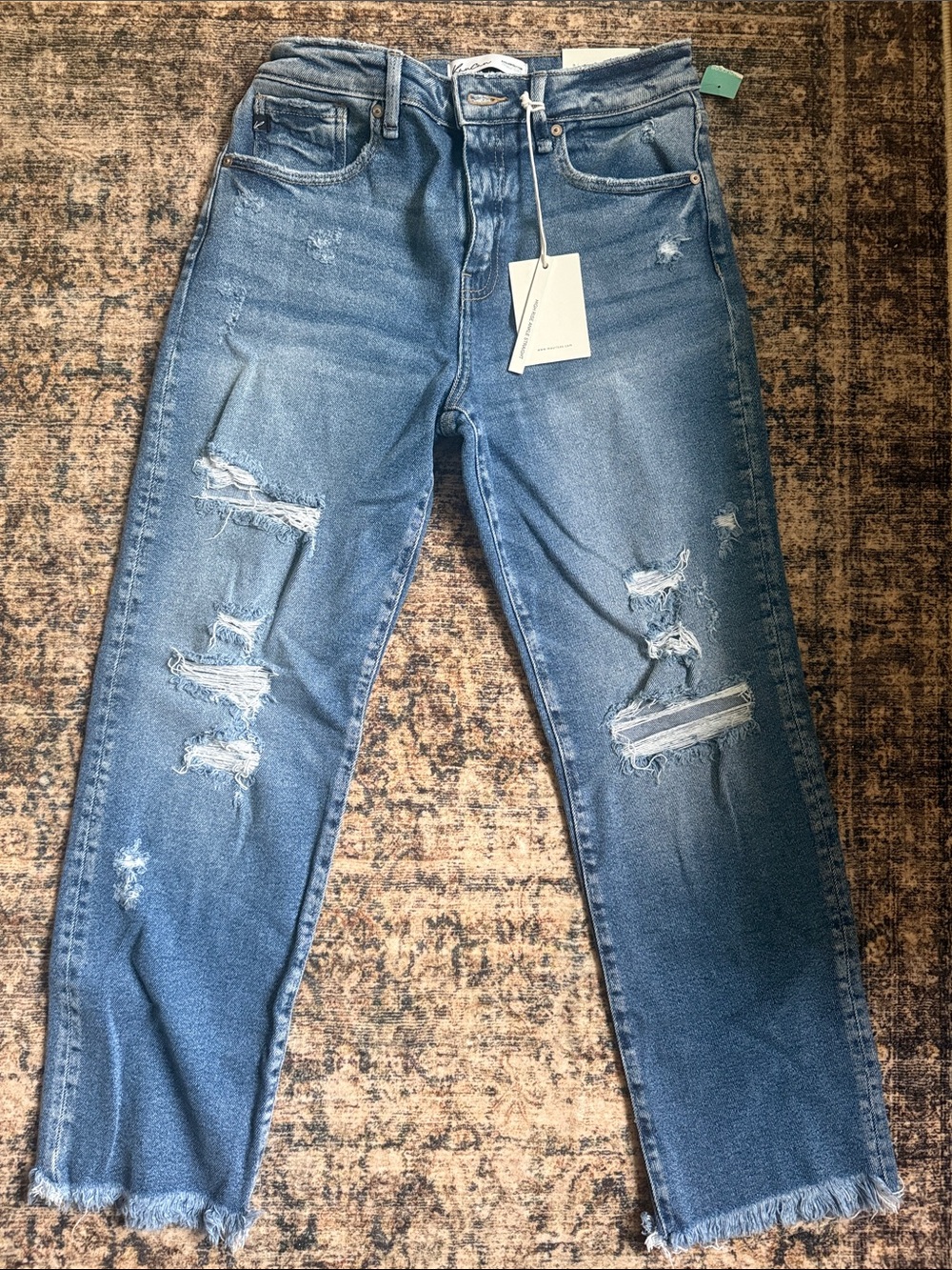 Maurices Distressed Boyfriend Jeans - Medium Blue